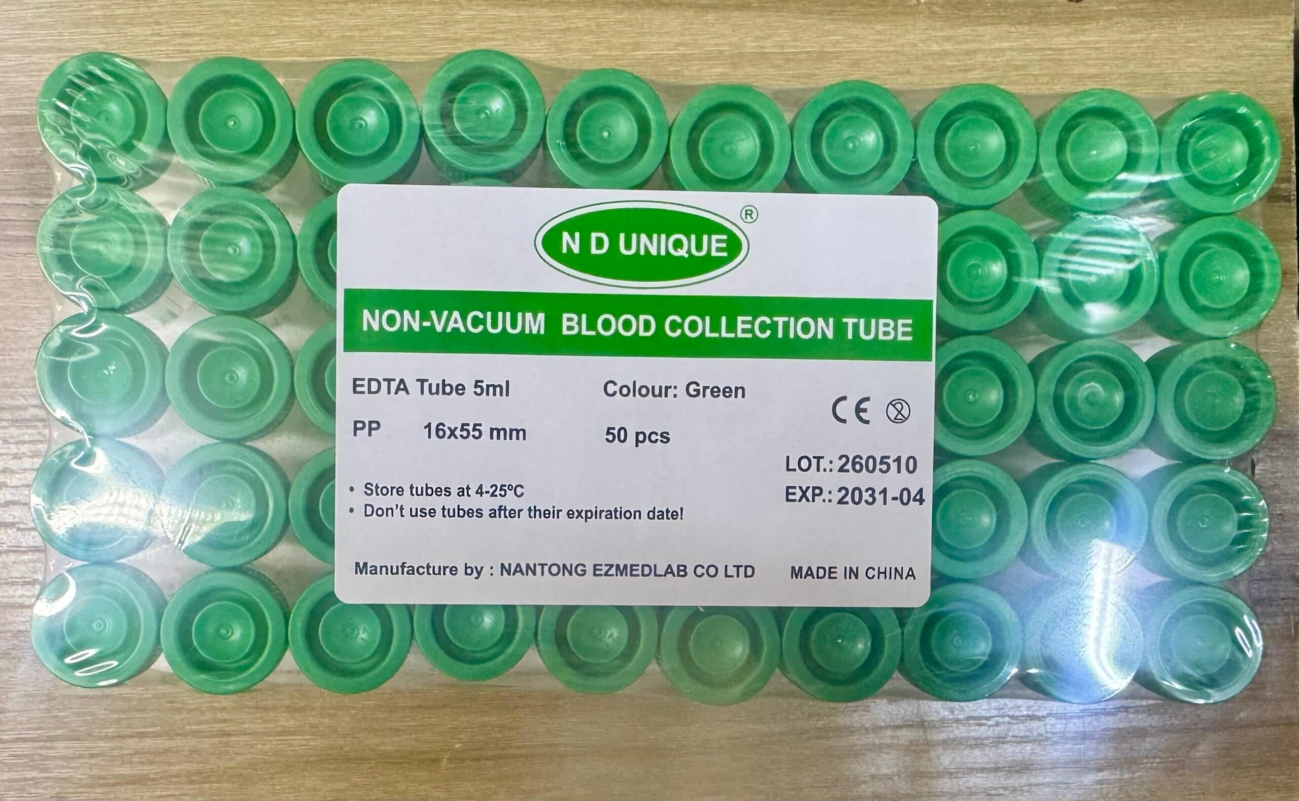 Non-Vacuum EDTA Blood Collection Tube (5ml)